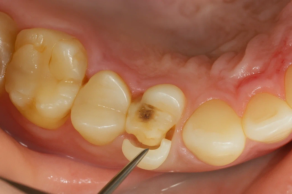 Удаление стенки зуба