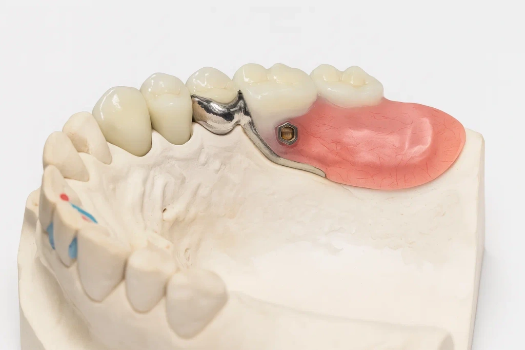 Строение одностороннего бюгельного протеза