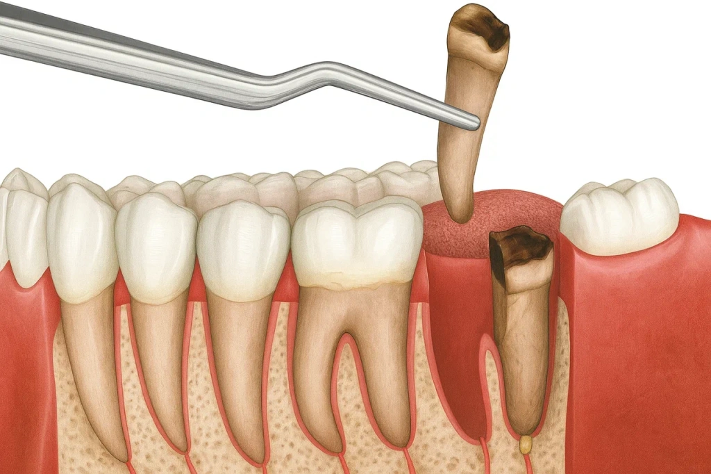 Удаление корня зуба